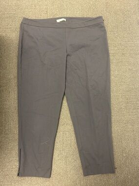 Eileen Fisher Organic Cotton Stretch Pull On Straight Leg Pants XL Taupe Gray